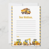 建築トラック誕生日タイムカプセルノートカード サンキューカード (正面)