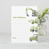 建築トラック誕生日タイムカプセルノートカード サンキューカード (スタンド正面)