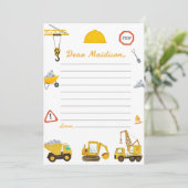 建築トラック誕生日タイムカプセルノートカード 招待状 (スタンド正面)