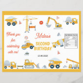 建築トラック誕生日チップバッグラッパー チラシ (正面)