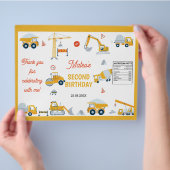 建築トラック誕生日チップバッグラッパー チラシ (手)