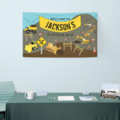 建築トラック誕生日テーマウェルカムサイン 横断幕 (トレードショー)