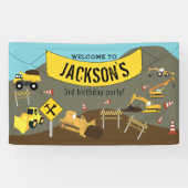 建築トラック誕生日テーマウェルカムサイン 横断幕 (横)