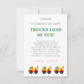 建築トラック誕生日ノートカード サンキューカード (正面)