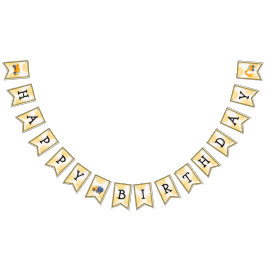 建築トラック誕生日バナー バンティングフラッグ