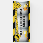 建築トラック誕生日バナー 横断幕 (縦)