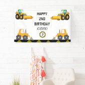 建築トラック誕生日パーティバナー 横断幕 (インサイチュ)