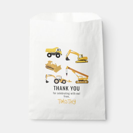 建築トラック誕生日パーティーありがとう フェイバーバッグ (正面)