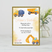 建築トラック誕生日パーティーの招待 シーズンカード (スタンド正面)