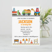 建築トラック誕生日パーティーの招待 招待状 (スタンド正面)