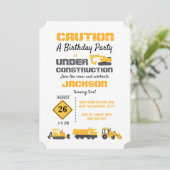 建築トラック誕生日パーティーの招待 招待状 (スタンド正面)