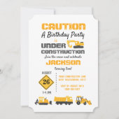 建築トラック誕生日パーティーの招待 招待状 (正面)