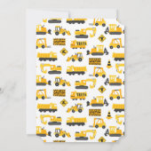 建築トラック誕生日パーティーの招待 招待状 (裏面)