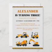 建築トラック誕生日パーティーの招待 招待状 (正面)