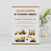 建築トラック誕生日パーティーの招待 招待状 (スタンド正面)