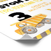 建築トラック誕生日パーティーテーブルサイン ポスター (角)