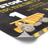 建築トラック誕生日パーティーテーブルサイン ポスター (角)