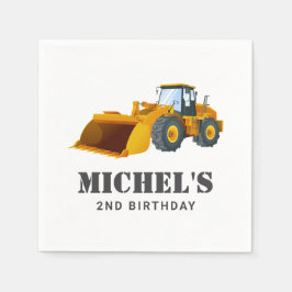 建築トラック誕生日パーティーデコレーション スタンダードカクテルナプキン