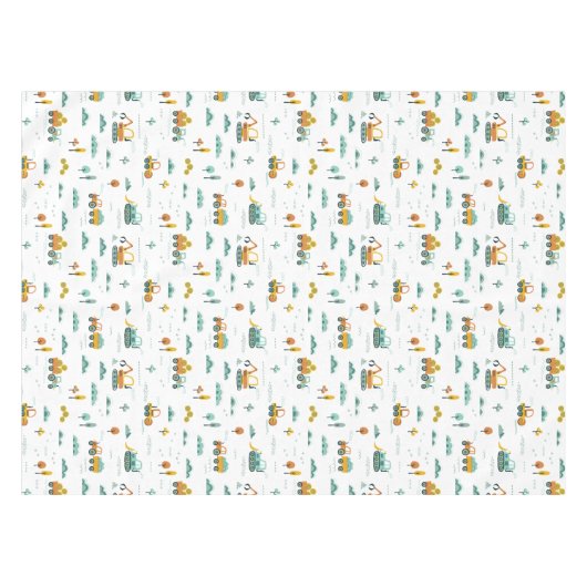 建築トラック誕生日パーティーデコレーション テーブルクロス (正面(横))