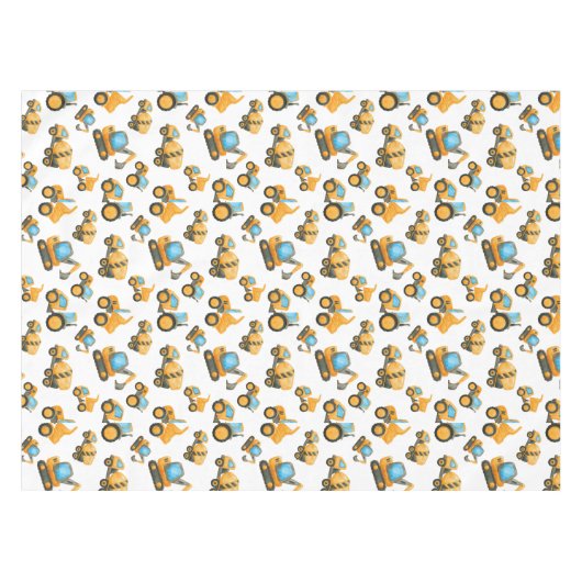 建築トラック誕生日パーティーデコレーション テーブルクロス (正面(横))