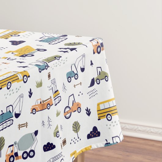 建築トラック誕生日パーティーデコレーション テーブルクロス (インサイチュ)