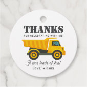 建築トラック誕生日パーティーデコレーション フェイバータグ (正面)