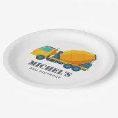 建築トラック誕生日パーティーデコレーション ペーパープレート (アングル)