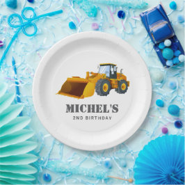 建築トラック誕生日パーティーデコレーション ペーパープレート