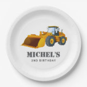 建築トラック誕生日パーティーデコレーション ペーパープレート (正面)