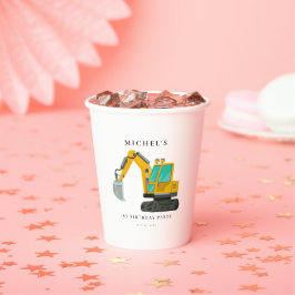 建築トラック誕生日パーティーデコレーション 紙コップ