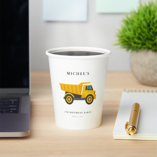 建築トラック誕生日パーティーデコレーション 紙コップ (インサイチュ)