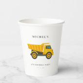 建築トラック誕生日パーティーデコレーション 紙コップ (正面)