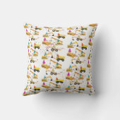 建築トラック誕生日パーティーパターン クッション (裏面)