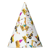 建築トラック誕生日パーティーパターン パーティーハット (裏面)