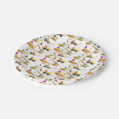 建築トラック誕生日パーティーパターン ペーパープレート (アングル)