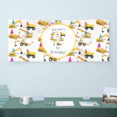 建築トラック誕生日パーティーパターン 横断幕 (トレードショー)