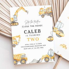 建築トラック誕生日パーティー任意の年齢 招待状