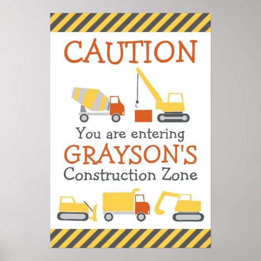 建築トラック誕生日パーティー歓迎ポスター ポスター (正面)