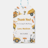 建築トラック誕生日パーティー ギフトタグ (正面)