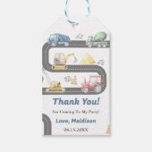 建築トラック誕生日パーティー ギフトタグ (正面)