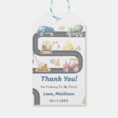 建築トラック誕生日パーティー ギフトタグ (裏面)