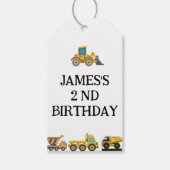 建築トラック誕生日パーティー ギフトタグ (正面)