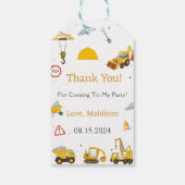 建築トラック誕生日パーティー ギフトタグ (裏面)