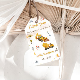 建築トラック誕生日パーティー ギフトタグ