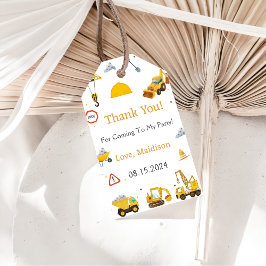 建築トラック誕生日パーティー ギフトタグ