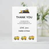 建築トラック誕生日パーティー サンキューカード (スタンド正面)