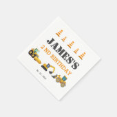 建築トラック誕生日パーティー スタンダードカクテルナプキン (角)