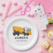 建築トラック誕生日パーティー ペーパープレート (パーティー)