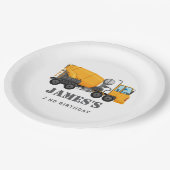 建築トラック誕生日パーティー ペーパープレート (アングル)