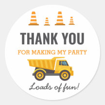 建築トラック誕生日パーティー